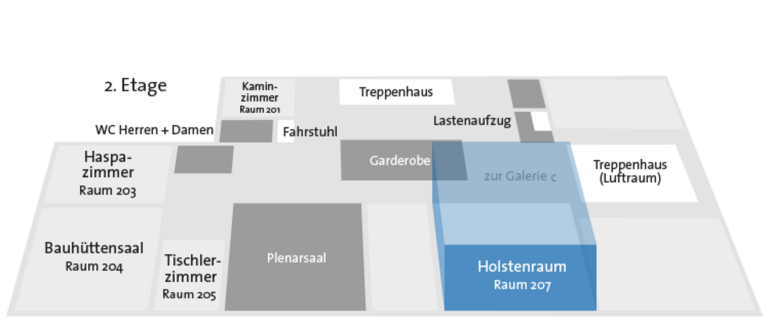 Lageplan Holstenraum zweites Obergeschoss