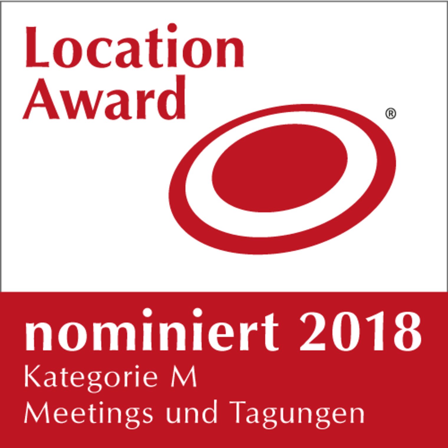 Label "Location Award - Kategorie M (Meetings und Tagungen)" 2018